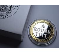 The Commemorative Coin Company Extremely Rare 'A ROUND TUIT' Coin in Capsule and Gift Box. 30mm. Silver & 24ct Gold Clad Bi Metal. Novelty Collectable. Gift/Present. Fathers Day