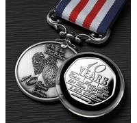 The Commemorative Coin Company For You ON OUR 10th TIN ANNIVERSARY Commemorative and Service Medal Set. (NOT WEDDING ANN) 10 Years Gift/Present/Partner 10 Years
