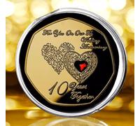 The Commemorative Coin Company For You ON OUR 10th TIN WEDDING ANNIVERSARY 24ct Gold Commemorative. GEMSTONE. Capsule. 10 Years Gift/Present Husband/Wife/Partner.