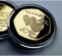 The Commemorative Coin Company For You On Our 40th RUBY WEDDING ANNIVERSARY 24ct Gold Commemorative in Capsule. Gift/Present Husband/Wife. 40 Years Together