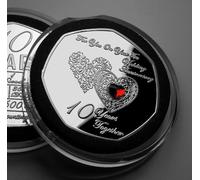 The Commemorative Coin Company For You On Your 10th TIN WEDDING ANNIVERSARY Commemorative in Capsule. Gemstone. Gift/Present.