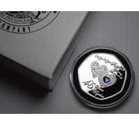 The Commemorative Coin Company For You On Your 45TH SAPPHIRE WEDDING ANNIVERSARY Silver Commemorative with Diamante Gemstone in Gift Box. Gift/Present. Parents/Friends/Family. 45 Years Together