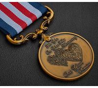 The Commemorative Coin Company For You On Your First Anniversary - Long/Distinguished Service & Bravery in the Field Medal. Gift/Present Friends/Parents. Antique Gold. 1 Year Anniversary