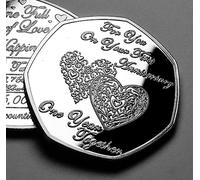 The Commemorative Coin Company For You On Your FIRST ANNIVERSARY Silver Commemorative. Son/Daughter/Friend. Gift/Present/Love/Celebration/Occasion/Hearts