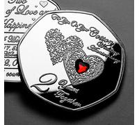 The Commemorative Coin Company For You ON YOUR SECOND 'COTTON' WEDDING ANNIVERSARY Silver Commemorative. RED GEM. Gift/Present. 2 Years Gift for Couples/Partner/Husband/Wife 2nd Anniversary