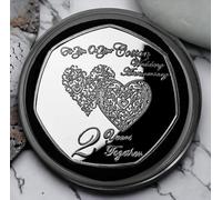 The Commemorative Coin Company For You ON YOUR SECOND 'COTTON' WEDDING ANNIVERSARY Silver Commemorative in Capsule. Gift/Present Two Years Gift For Couples Partners/Husband/Wife 2nd Anniversary