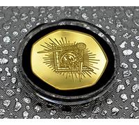 The Commemorative Coin Company FREEMASONS, MASONIC 24ct Gold Commemorative in Capsule. Square & Compasses, All Seeing Eye