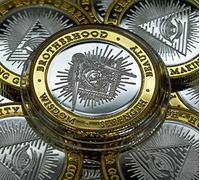 The Commemorative Coin Company FREEMASONS, MASONIC Fine Silver & 24ct Gold 'Dual Metal' Commemorative in Capsule. Masons, Square & Compass, All Seeing Eye