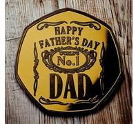 The Commemorative Coin Company HAPPY FATHER'S DAY 24ct Gold Commemorative. Gift/Present. Dad/Father/Fathers Day World's No.1 Dad.