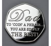 The Commemorative Coin Company HAPPY FATHER'S DAY Silver Commemorative. 'Coin a Phrase'. Gift/Present. Best Dad. From Son/Daughter