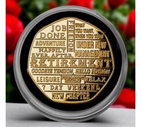 The Commemorative Coin Company HAPPY RETIREMENT 24ct Gold Commemorative in Capsule. Work/Boss/Colleague/Friend RETIRED Retirement Gift/Present