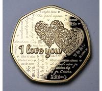 The Commemorative Coin Company Happy Valentine's Day 'I Love You' 24ct Gold Commemorative. Husband/Wife/Girlfriend/Boyfriend/Partner Gift/Present