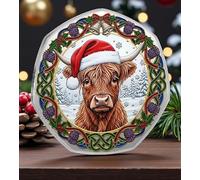 The Commemorative Coin Company HIGHLAND COO Full Colour Silver Commemorative. Highland Cattle Merry Christmas/Xmas Cow/Scotland