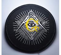 The Commemorative Coin Company Large MASONIC Sew/Iron on Embroidered Patch. Square & Compasses, All Seeing Eye. Masons/Freemasonry/Freemasons/Order/Lodge 80mm