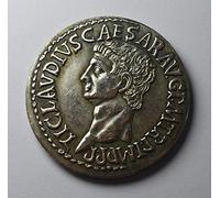 The Commemorative Coin Company Large Roman Silver Emperor Claudius Coin with Ceres SC. 3.4cm 17g .925 Silver Plated. Replica, Reproduction, Collectable, Copy. Museum Quality.