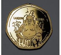 The Commemorative Coin Company LAUGHING BUDDHA 24ct Gold Commemorative. Lucky Coin. Ying/Yang Wealth/Fortune/Luck/Zen Koi Fish. Gift/Present