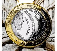 The Commemorative Coin Company Marcus Aurelius Stoic/Stoicism Dual Metal Silver & 24ct Gold Commemorative in Capsule. Cardinal Virtues Token/Memento/Gift/Present