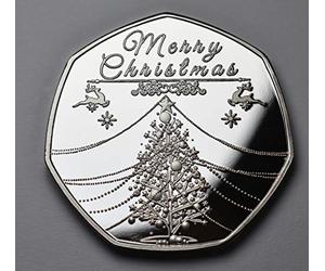 The Commemorative Coin Company MERRY CHRISTMAS .999 Silver Commemorative. Snowman/Reindeer/Tree Gift/Present/Stocking Xmas/Festive