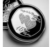 The Commemorative Coin Company ON OUR 15th CRYSTAL WEDDING ANNIVERSARY Silver Commemorative. Capsule. Gift/Present Partner/Husband/Wife/Couple. 15 Years of Marriage Fifteen.