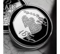 The Commemorative Coin Company ON OUR 15th CRYSTAL WEDDING ANNIVERSARY Silver Commemorative. In Capsule. Gift/Present Partner/Husband/Wife/Couple. 15 Years of Marriage Fifteen.