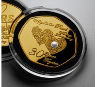 The Commemorative Coin Company On Our 30th PEARL WEDDING ANNIVERSARY 24ct Gold Commemorative in Capsule. Gemstone. Gift/Present/Husband/Wife. Thirty 30 Years Together.