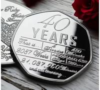 The Commemorative Coin Company On OUR 40th RUBY WEDDING ANNIVERSARY Silver Commemorative. Gift/Present/Husband/Wife/Partner. 40 Years Together Forty.