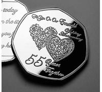 The Commemorative Coin Company On Our 55th Emerald Wedding Anniversary Silver Commemorative. Husband/Wife 55 Years Partner/Gift/Present/Token. I Love You