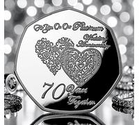The Commemorative Coin Company On Our 70th Platinum Wedding Anniversary Silver Commemorative. 70 Years Together. Partner/Husband/Wife. Gift/Present.