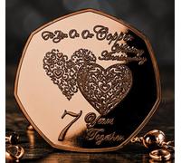 The Commemorative Coin Company ON OUR 7th COPPER WEDDING ANNIVERSARY Commemorative. Copper. 7 Years of Marriage. Gift/Present for Partner/Husband/Wife