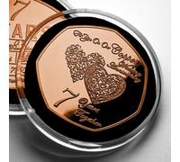 The Commemorative Coin Company ON OUR 7th COPPER WEDDING ANNIVERSARY Commemorative in Capsule. Copper. 7 Years of Marriage. Gift/Present for Partner/Husband/Wife