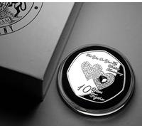 The Commemorative Coin Company On Your 10th Tin Wedding Anniversary Silver Commemorative with Gemstone. Guft Box. Friend/Son/Daughter/Couple 10 Years Gift/Present Love/Token