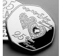 The Commemorative Coin Company On Your 25th Silver Wedding Anniversary Commemorative. Mum/Dad/Parents. 25 Years Together Gift/Present. Days, Hours, Minutes, Seconds