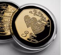 The Commemorative Coin Company ON YOUR 3rd WEDDING ANNIVERSARY 24ct Gold Commemorative in Capsule. Couple/Husband/Wife 3 Years Together Gift/Present Love/Token