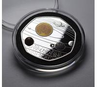 The Commemorative Coin Company OUR SOLAR SYSTEM .999 Silver Commemorative with Colour, Gemstone and Crystal. Capsule. Planets/Stars/Sun/Moon Space/Universe Earth/Venus/Mars