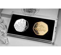 The Commemorative Coin Company Pair of 18th Birthday Silver and 24ct Gold Commemoratives in Case. Celebrating 18 Years. Congratulations/Party/Celebration/Ideas Gift/Present.