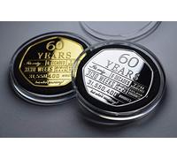 The Commemorative Coin Company Pair of 60th Birthday .999 Silver & 24ct Gold Commemoratives in Capsules. Unique Gift/Present Party/Celebration Ideas 60 Sixty Years Sixtieth