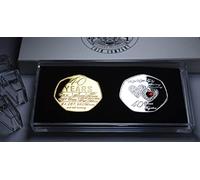 The Commemorative Coin Company Pair of For You On Your 40th RUBY WEDDING ANNIVERSARY Commemoratives in Display/Presentation Case & Gift Box. Diamante Gemstones. Gift/Present. Silver & 24ct Gold