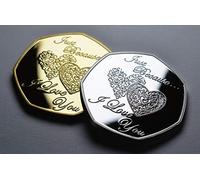 The Commemorative Coin Company Pair of 'Just Because I Love You' Silver & 24ct Gold Commemoratives. Gift/Present Partner/Husband/Wife Boyfriend/Girlfriend Anniversary