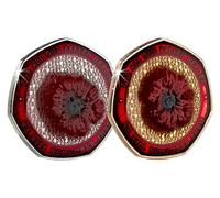 The Commemorative Coin Company Pair of Silver & 24ct Gold Armistice/Remembrance Commemoratives with Embroidered Poppy, Red Enamel and Resin Coating. WW1 WW2. Unique Item. Capsules
