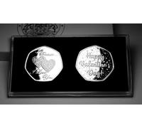 The Commemorative Coin Company Pair of Silver Valentine's Day 'I Love You' Commemoratives & Hard Gift Case Gift/Present/Girlfriend/Boyfriend/Husband/Wife/Partner