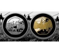 The Commemorative Coin Company Pair of THE BATTLE OF HASTINGS 24ct Gold & Silver Commemoratives in Capsules. Norman Conquest 1066, Bayeux Tapestry, Saxon