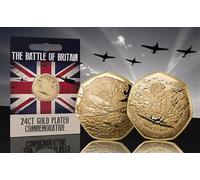 The Commemorative Coin Company THE BATTLE OF BRITAIN & SUPERMARINE SPITFIRE 24ct Gold Commemorative. Packaged/Sealed. British History/Collection/Collectable/WW2 1940 Albums