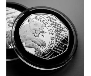 The Commemorative Coin Company The Beast of Bodmin Moor Silver Commemorative in Capsule. Wild Cat, Cornwall, Cornish. Myth/Legend/Mythical/Creature Fantasy/Magic. Gift/Present