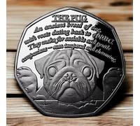 The Commemorative Coin Company 'THE PUG' Silver Commemorative. Favourite Dogs Series. Pug Lover. Puppy/Pup/Dog