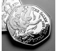 The Commemorative Coin Company THE SALEM WITCH TRIALS Silver Commemorative. Witchcraft/Occult/Magic Dark Arts. 1692