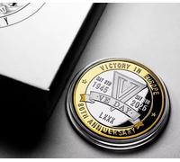 The Commemorative Coin Company VE DAY 80th Anniversary Silver & 24ct Gold Commemorative in Gift Box. 1945-2025 VE DAY 8th May WW2 Collectable