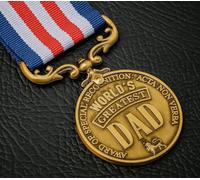 The Commemorative Coin Company 'WORLD'S GREATEST DAD' Service & Bravery Medal. Gold. Gift/Present/Father. Birthday