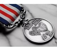 The Commemorative Coin Company Your 18th Porcelain Wedding Anniversary Long Service Medal. 18 Years. Gift/Present Husband/Wife/Partner/Couple. Antique Silver.