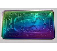 The Commemorative Coin Extremely Rare Iridescent Titanium Bar. AREA 51. Alien/Extraterrestrial. Troy Ounce. Bullion Bar. Space Metal, Alien Artefact, Grey, 40mm Diameter