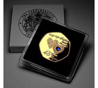 The Commemorative Coin For You on Your 45th SAPPHIRE WEDDING ANNIVERSARY 24ct Gold Commemorative in Gift/Presentation Case. Gemstone. Gift/Present. 45 Years Together, Silver
